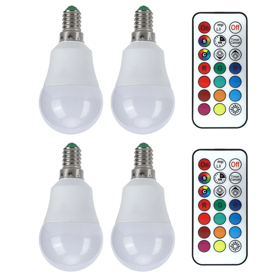 RGB Pure White 6000K E12 Lamp Socket 45W LED RGB Bulb Light Colorful Changea NEW - Image 2 of 4