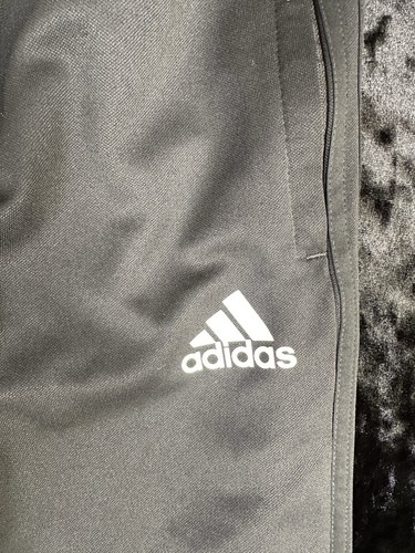 Adidas Sweatpants Youth Boys L Black Drawstring Ankle Zip Embroidered Logo - Picture 2 of 9