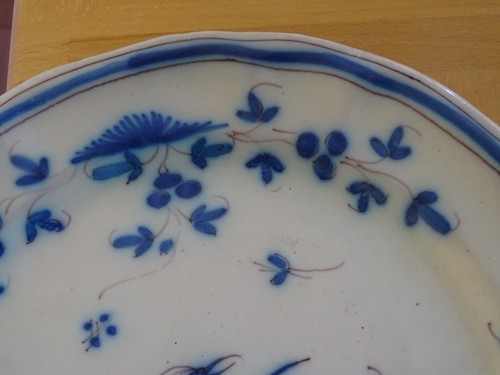 MARTRES TOLOSANE FAIENCE 1 ANCIENNE ASSIETTE PLATE OISEAU IBIS BLEU n°2 - Picture 4 of 8