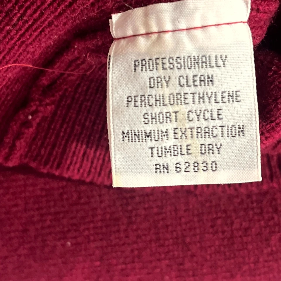 Suéter polo vintage Lands' End para mujer grande rojo 100 % lana de cordero acanalado Inglaterra Foto 4 de 4
