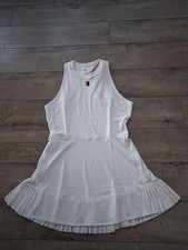 Nike Dri-Fit Slam Dress Tennis Wimbledon White Women's Large FZ6746-100 NWT