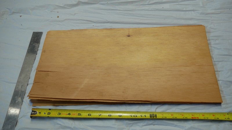 Lot of Thin Maple Wood Veneer Sheets - Light Tan - 6pcs