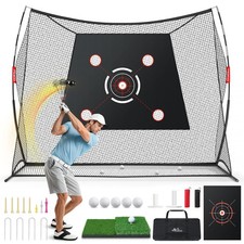 MoKo Golf Net, 10 x 7 ft Practice Net with 2 Targets 10 x 7ft, Black