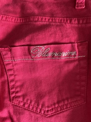 Blumarine Jeans Pink Skinny With Rhinestones Size 40