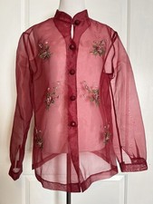 JM Goulbourn Broderie Designer Traditional Filipino Barot Blouse Embroidered 12