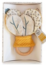 DOUDOU ET COMPAGNIE, POLLEN L'ABEILLE BIO - Hochet bois avec papier craquant,...