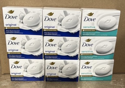 Dove Beauty Bar Soap - Mix: (6) Original Deep Moisture & (3) Sensitive Skin