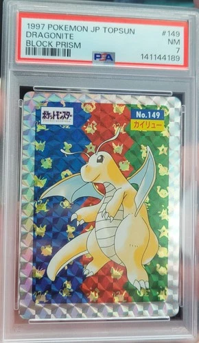 Topsun Pokemon Card Dragonite No.149 Square Prism Holo Game Art From Japan Psa 7