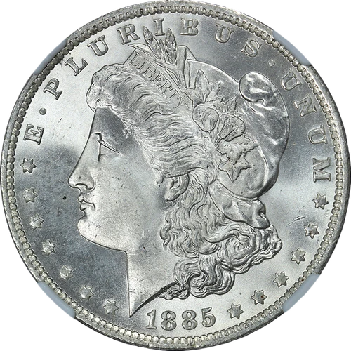 1885-O Morgan Silver Dollar CAC Sticker NGC MS66 Superb Eye Appeal Strong Str...