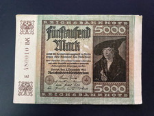 1922 Germany 5000 Mark Banknote - Early Hyperinflation Era - Reichsbank RARE!