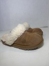 UGG Coquette Slippers Girls Youth 13 Brown Shearling Suede Slides