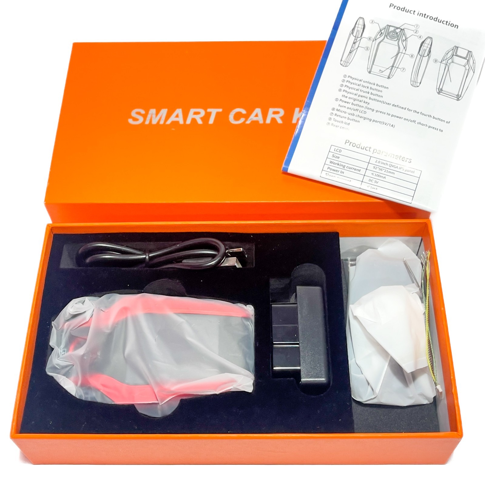 Smart LCD Car Key Touch Screen PKE Keyless Entry Kit OBD Adapter Universal Fob