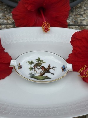 HEREND Rothschild Oval Confectionery Dish Side Handles 7784 | Extremely Rare