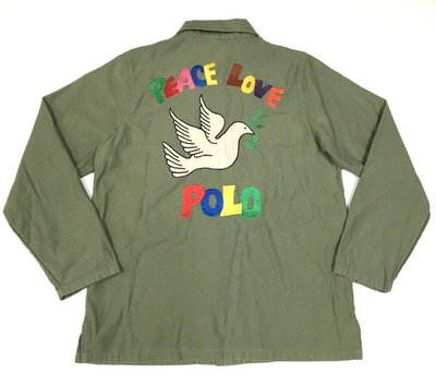 や*ち様 Ralph Lauren PEACE LOVE POLO ミリタリージ Polo Ralph Lauren Rainbow Peace Love Embroidered Military Army