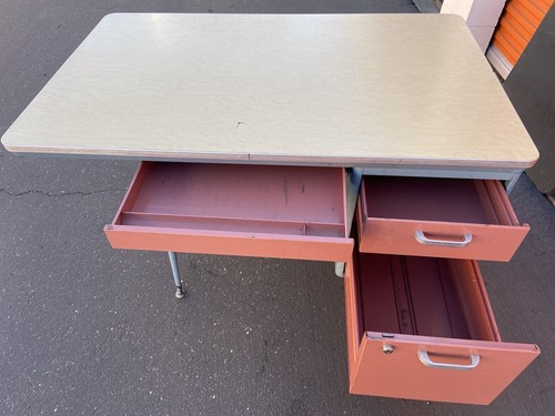 Mid Century Modern Metal Teachers Desk - Picture 9 of 12