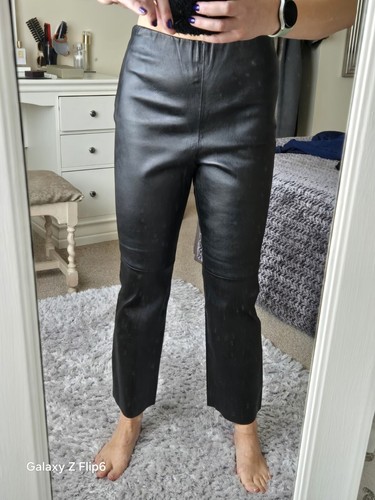 H&M 100% Genuine Real Leather trousers UK12/40 RRP£199 - Picture 2 of 10