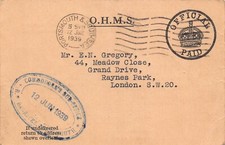 A975 England 1939 Writer and Supply Probationers Portsmouth Postal Stationery