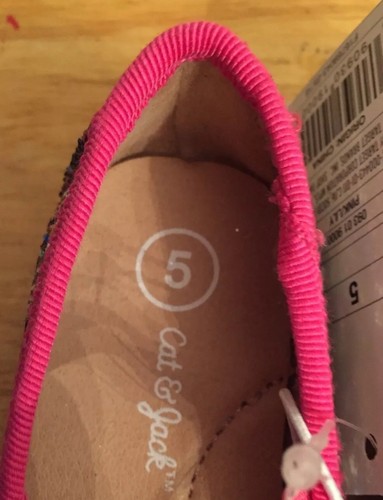 Cat & Jack. Baby Girl Pink/LiLy Ballet Flats. Shoes Size 5. NWT - Picture 5 of 5