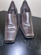 Franco Sarto Brown Leather Heeled Loafer Size 7