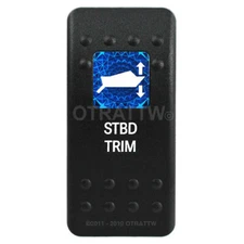 OTRATTW Carling Technologies Contura II Rocker only, STBD TRIM, BLUE LENS