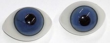 Vintage Hand Blown Glass German Doll Eyes Blue 1 Pair About 11mm E3-66