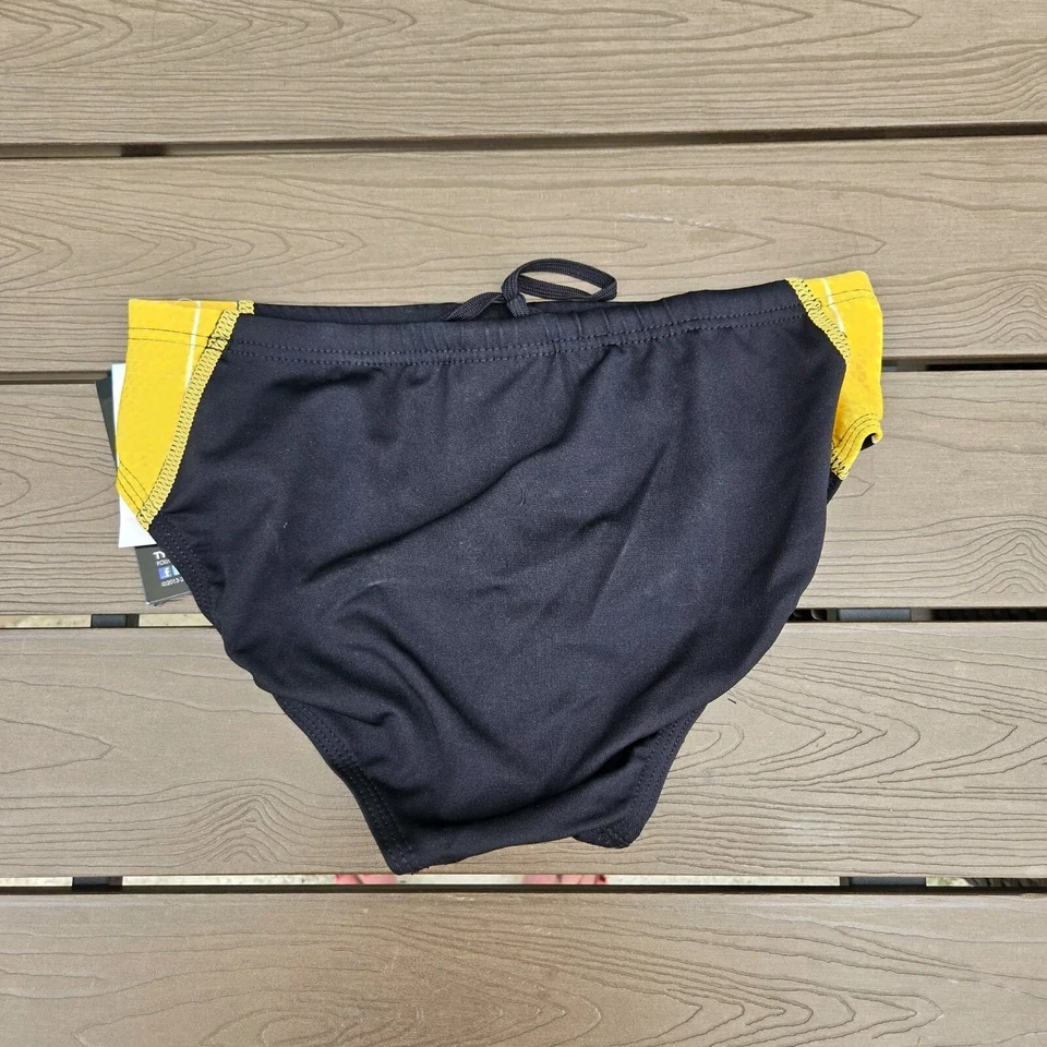 TYR Men Durafast Elite Phoenix Black/gold Drawstring Swim Racer Brief SZ 30 New - Image 2 of 3