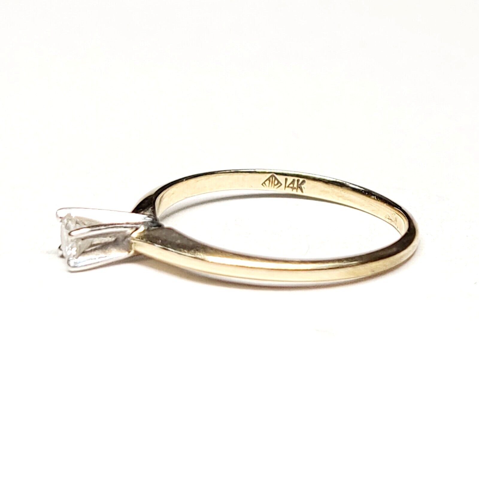 Solid 14K Yellow Gold .15ct Diamond Solitaire Rin… - image 5