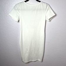 Women’s Sexy White V Low Back Lace Zipper Mini Bodycon Size Large NWOT