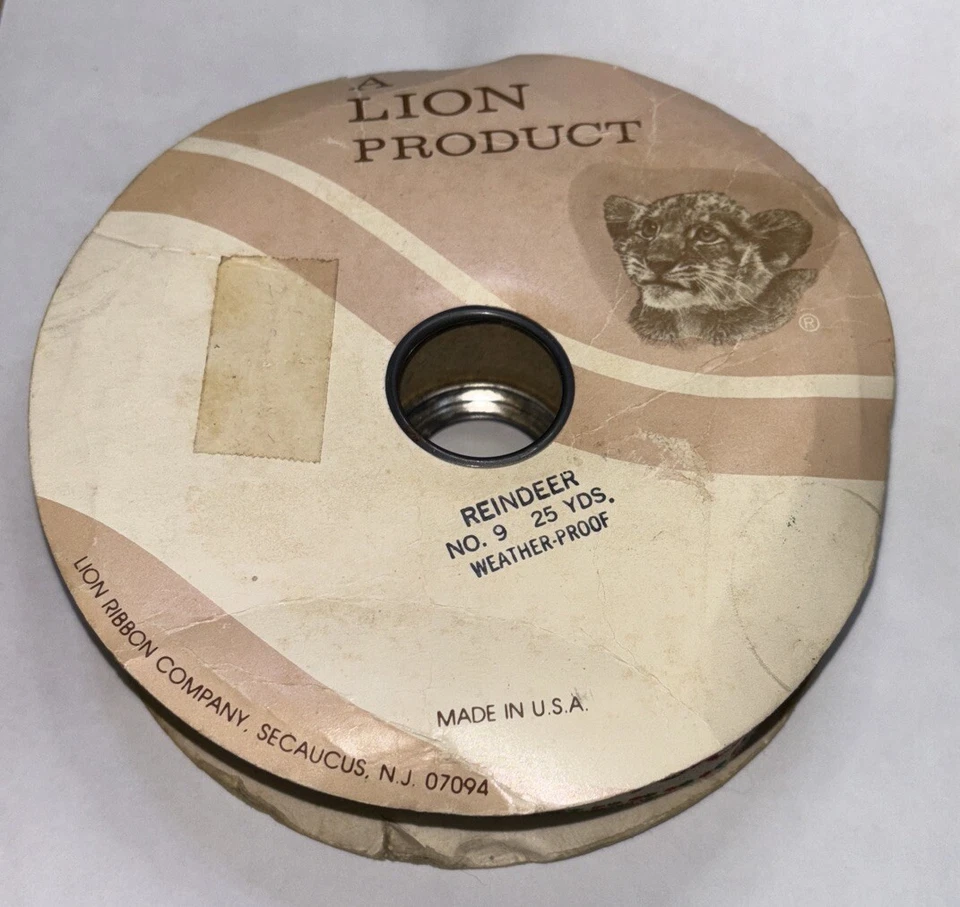 Cinta artesanal león vintage Navidad reno patio Foto 2 de 4