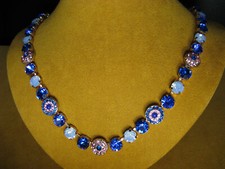 MARIANA NECKLACE SWAROVSKI BLUE CRYSTALS ROSE GOLD PL MOSAIC Multi PINK Gift