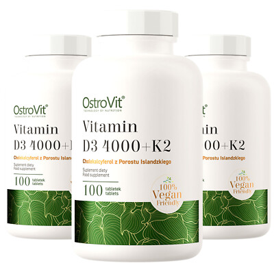 VITAMIN D3 4000 + K2 - 100-200 Tabs - Unterstützt Immunsystem & Muskelfunktion