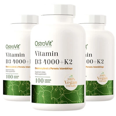 VITAMIN D3 4000 + K2 - 100-200 Tabs - Unterstützt Immunsystem & Muskelfunktion - Bild 1 von 4