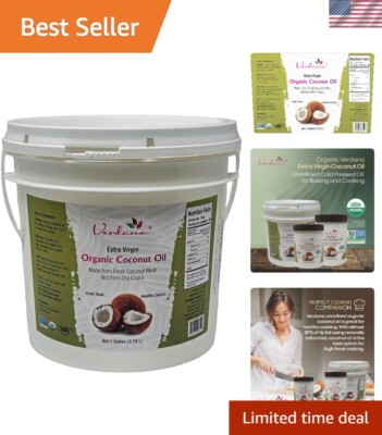 Extra Virgin Coconut Oil   USDA Organic, Unrefined Cold Pressed Oil for Bakin...
