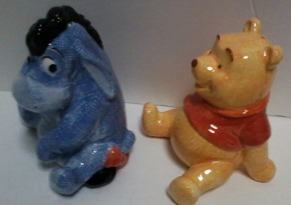 Simply Pooh Eeyore Disney Ceramic Salt And Pepper Shakers Ceramic 3.5 in Tall - Image 3 of 4