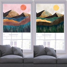 Tapestry Mountain Art Blackout Roller Windows Blinds Child Safety Decor Painted