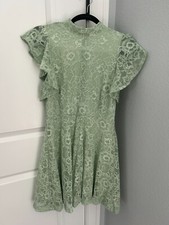 Maeve by Anthropologie Women's Green Lined Lace Dress Size S Small