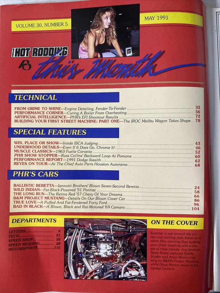 1991 May Popular Hot Rodding Magazine Engine Detailing Fender To Fender (CP179) - Image 2 of 3