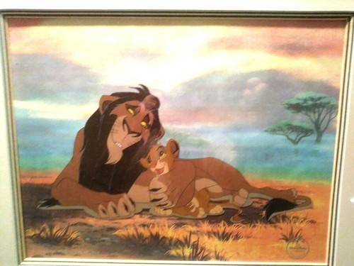 SCHEMING SCAR & SIMBA LIMITED ED. DISNEY SERICEL, LION KING, NEW MINT COA FRAMED - Picture 4 of 8
