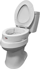 Carex Elongated Hinged Toilet Seat Riser Adds 3.5 Inches Height to Toilet (1768)