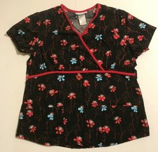 Womens Floral Scrub Top Size Small