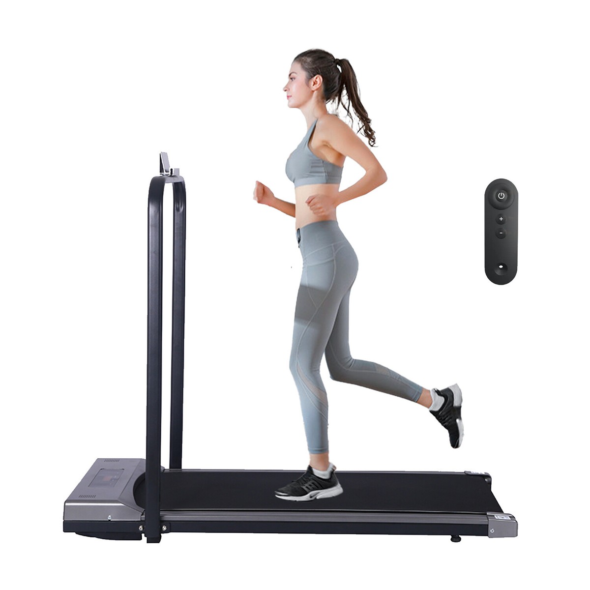LED Foldable Treadmill Walking Running Machine Home Office Under Desk w/  Remote