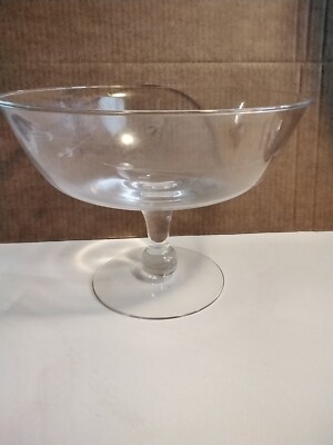 Princess House Compote Bowl On A Stand Footed Bowl Clear Glass