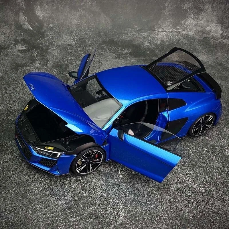 1/18 Audi R8 Coupe 2021 open close diecast car model Metallic Blue - Image 2 of 4
