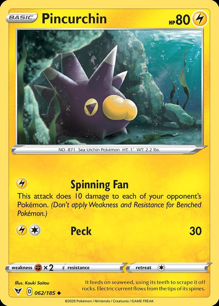 Pokemon Pincurchin (62/227) Vivid Voltage LP REVERSE HOLO