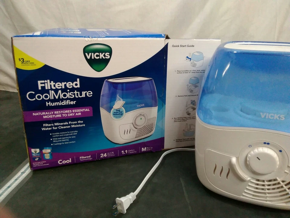 Vicks Vev400 Filtered Cool Mist Humidifier USED - Image 2 of 4