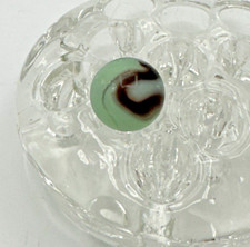Alley Agate Pistachio Chocolate UV Swirl 5/8" Marble Mint Green Brown Smooth