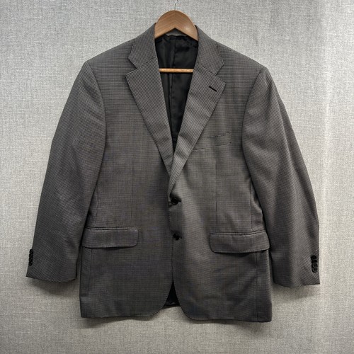 Canali Blazer Jacket Mens EUR 50C Black Glen Plaid Wool Silk Sports Coat Italy