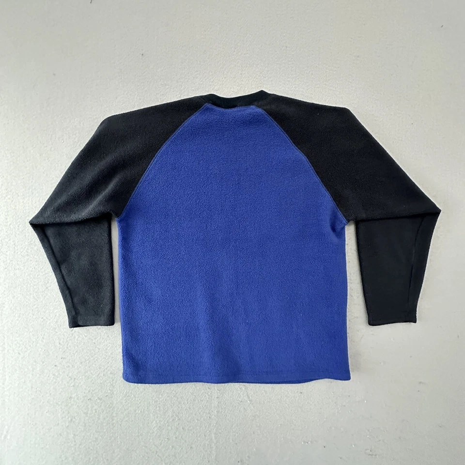 VINTAGE Gap Sweater Youth Large Blue Fleece Raglan Style Colorblock - Image 2 of 4