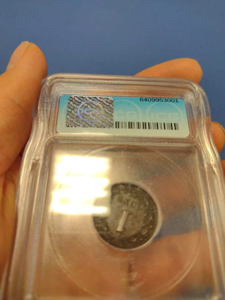 RARE 1878 Netherlands 1 Cent ICG AU58 GRADED SLAB COIN CERTIFIED AU 58 Corroded  - Image 3 of 4