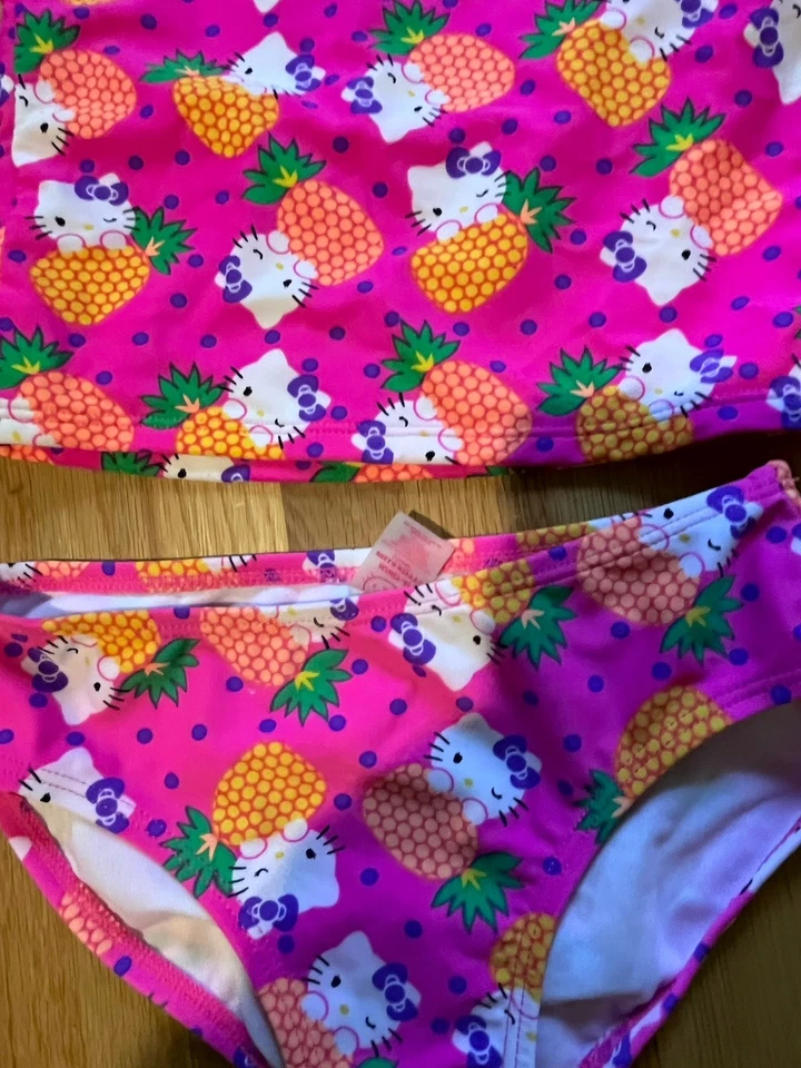 HELLO KITTY Pink Girls' Swimsuit Tankini Top Bottoms Med 7/8 - Image 2 of 4